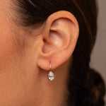 Pear Diamond Bezel Drop Earrings