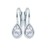 Pear Diamond Bezel Drop Earrings