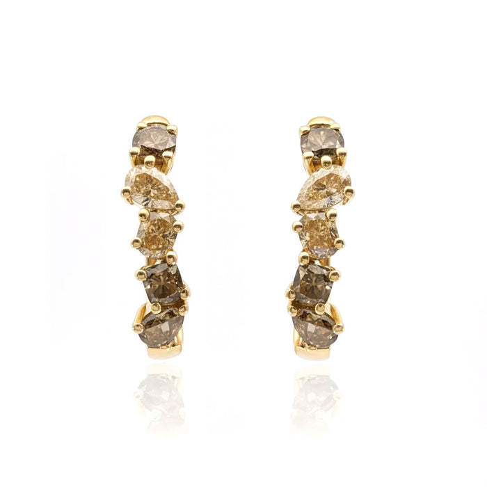 Fancy cut Diamond Hoop Earrings