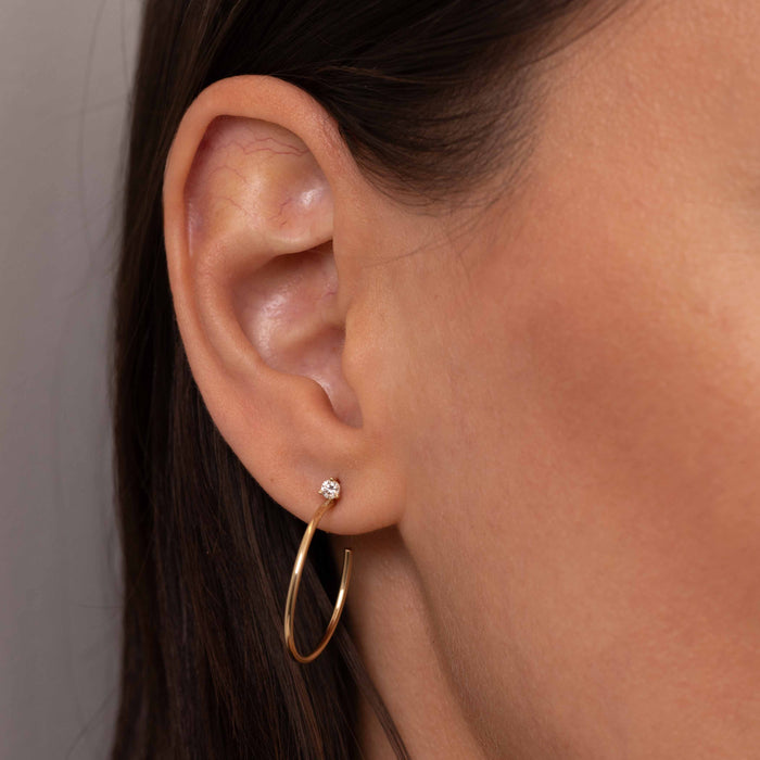 Small Diamond Hoop Earrings