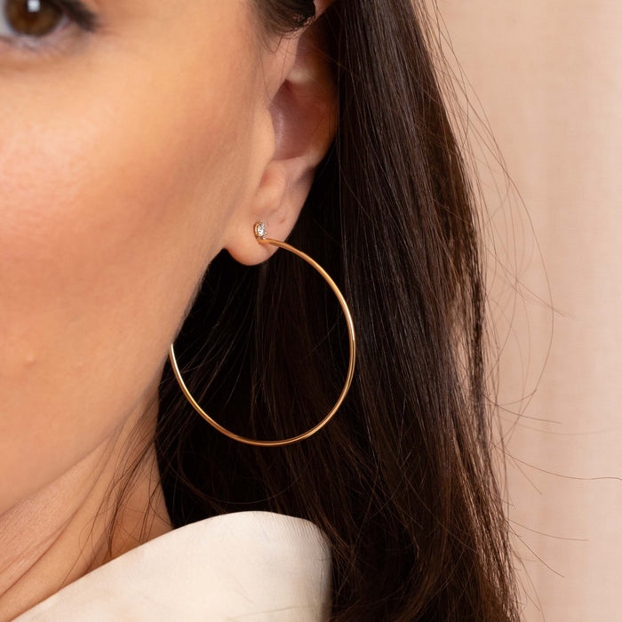 Large Diamond Hoop Earrings