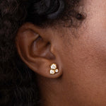Diamond Cluster Hex Stud Earrings
