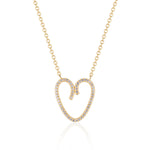 Diamond Open Heart Pendant Necklace