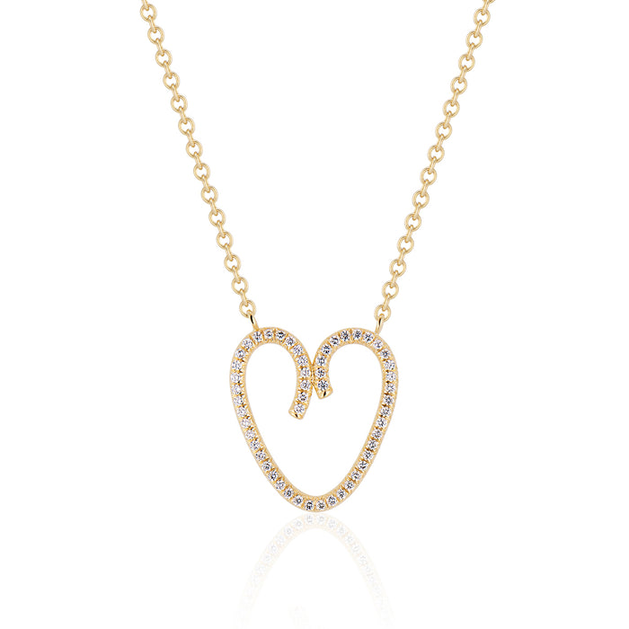 Diamond Open Heart Pendant Necklace