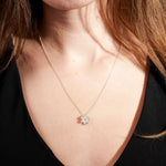 Diamond Flower Pendant Necklace