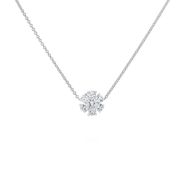 Diamond Flower Pendant Necklace
