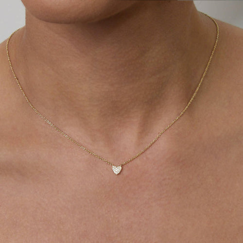 Pavé Diamond Petite Heart Necklace Image 2