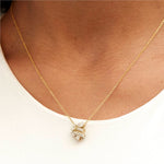 Diamond Trellis Bud Pendant Necklace
