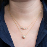 Diamond Trellis Bud Pendant Necklace