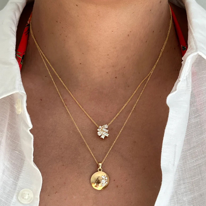 Diamond Trellis Bud Pendant Necklace