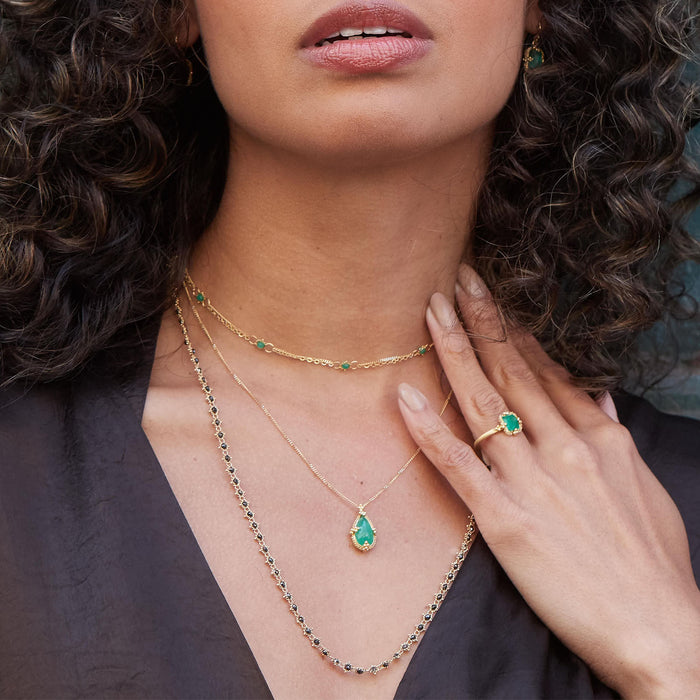 Black Diamond Textile Necklace