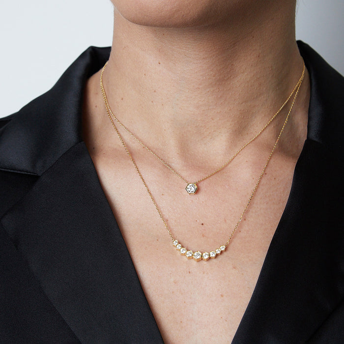 0.70tcw Hex Diamond Pendant Necklace