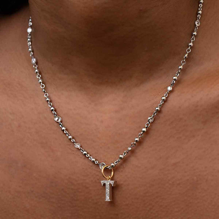 Diamond Rosary Chain Necklace