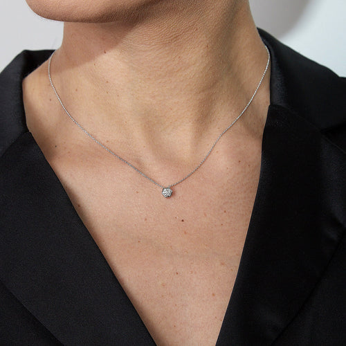 0.33tcw Hex Diamond Pendant Necklace Image 2