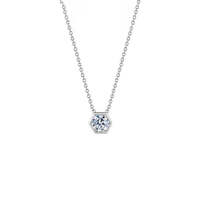 0.33tcw Hex Diamond Pendant Necklace