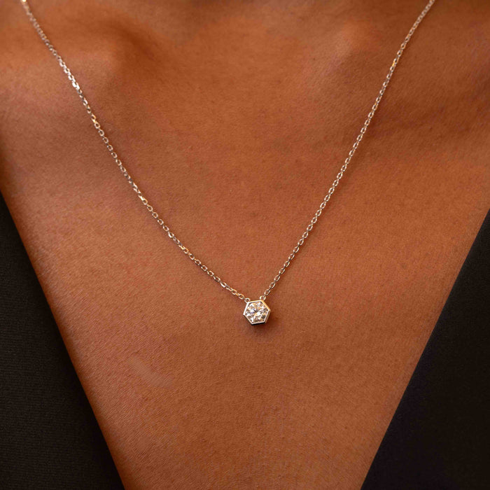 0.70tcw Hex Diamond Pendant Necklace