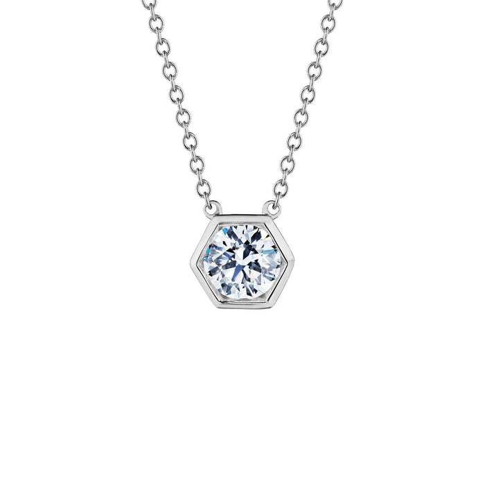0.70tcw Hex Diamond Pendant Necklace