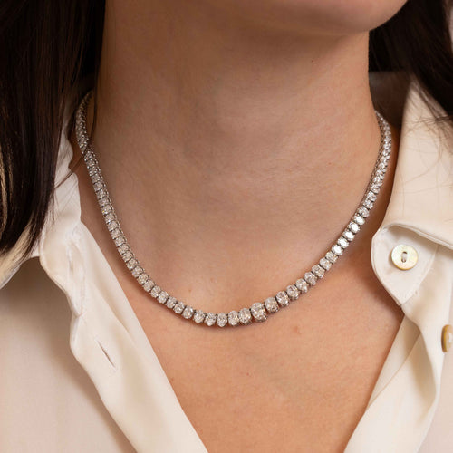 19.82tcw Diamond Tennis Necklace Image 2