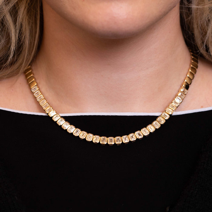 16.09tcw Diamond Bezel Set Necklace