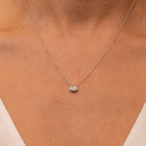 Diamond Bezel Set Pendant Necklace Image 2