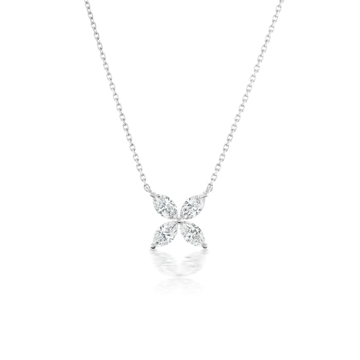 Flower Diamond Pendant Necklace