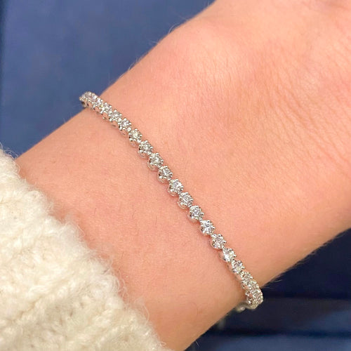1.04tcw Diamond Bezel Tennis Bracelet Image 2
