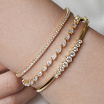 Graduated Diamond Hex Hinged Bangle