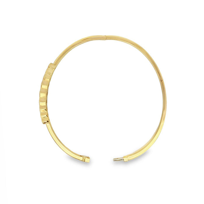 Graduated Diamond Hex Hinged Bangle