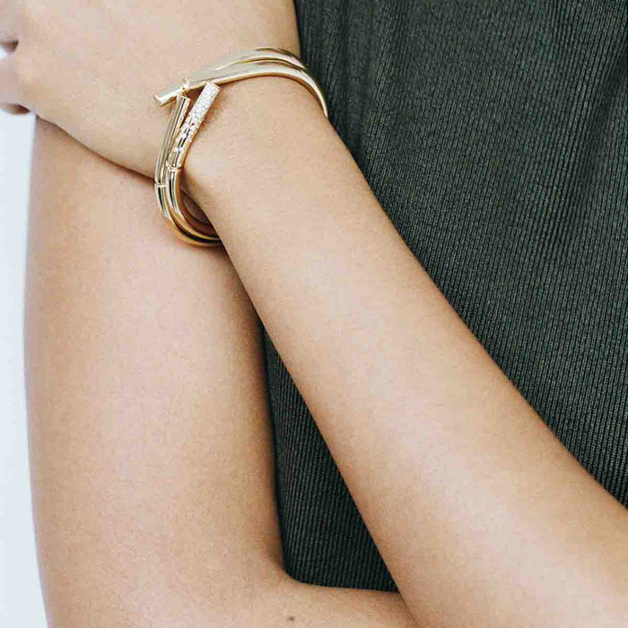 Pavé Diamond 18k Yellow Gold Oera Bracelet