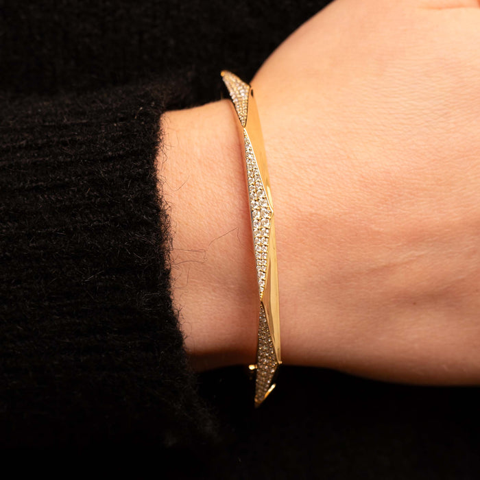 Diamond Hex Bangle Bracelet