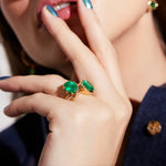 2.50ct Oval Emerald Cocktail Ring