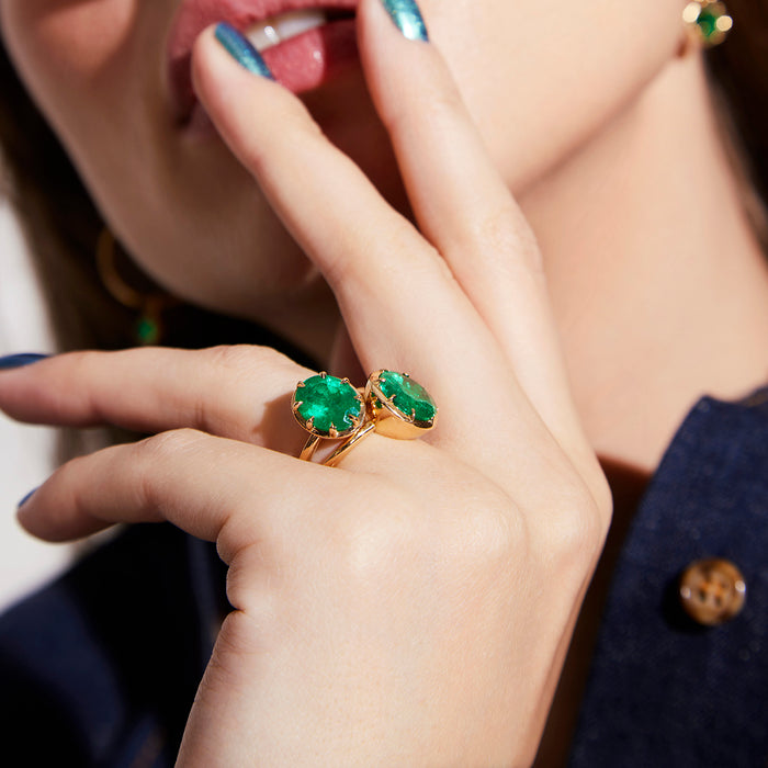 2.50ct Oval Emerald Cocktail Ring