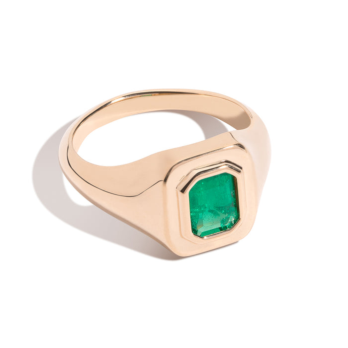 1.10ct Emerald Signet Ring
