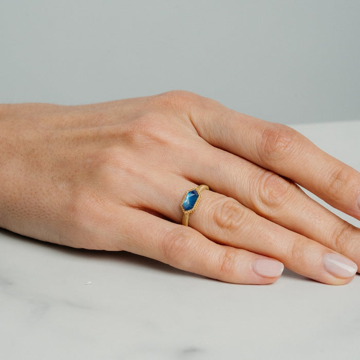 Moonstone Hexagon Ring