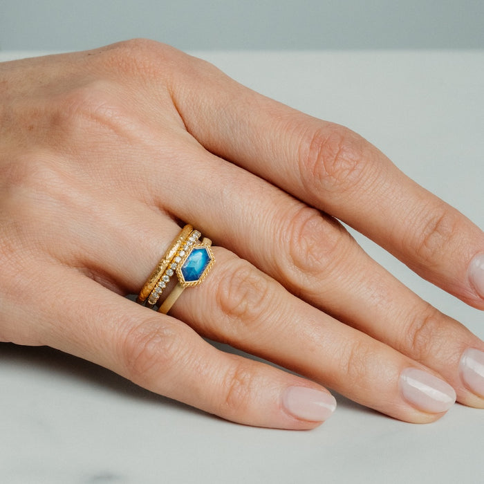 Moonstone Hexagon Ring