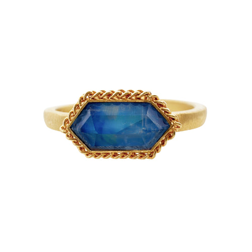 Moonstone Hexagon Ring