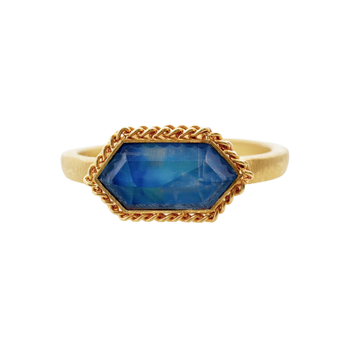 Moonstone Hexagon Ring