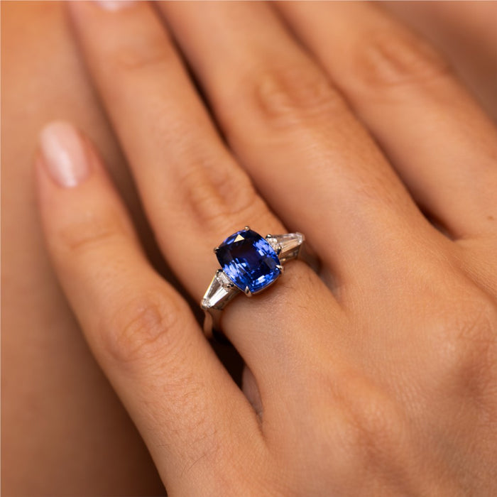 Sapphire & Diamond 3-Stone Statement Ring