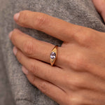 Lavender Sapphire Lyra Signet Ring