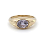 Lavender Sapphire Lyra Signet Ring