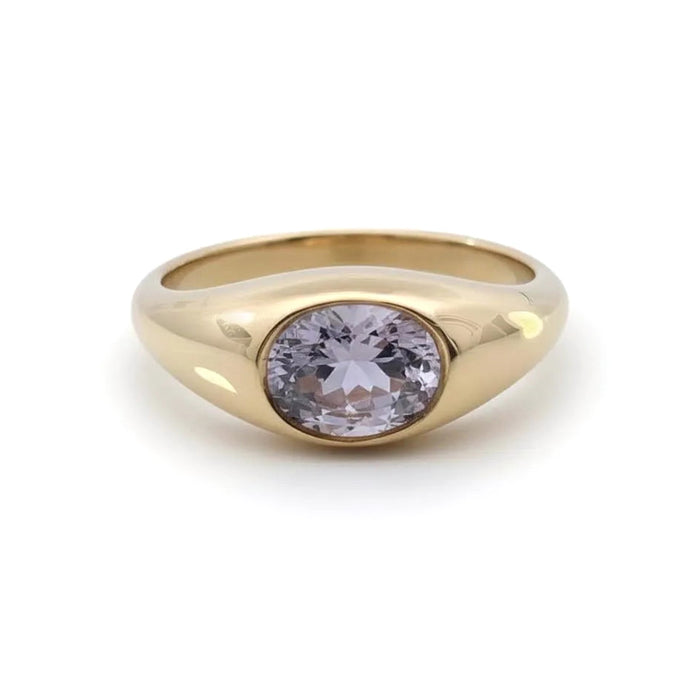 Lavender Sapphire Lyra Signet Ring
