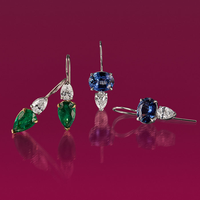 Sapphire & Diamond Drop Earrings