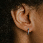 Reversible Black & White Diamond Huggie Earrings