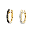 Reversible Black & White Diamond Huggie Earrings
