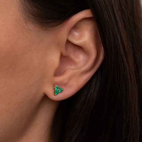 3-Stone Stud Earrings Image 2