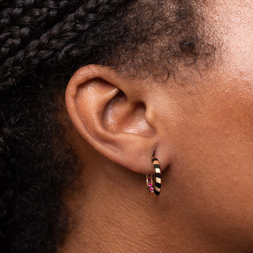 Memphis Candy Pavé Ruby Hoop Earrings Image 2