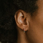 Reversible Rainbow Gemstone & Diamond Huggie Earrings