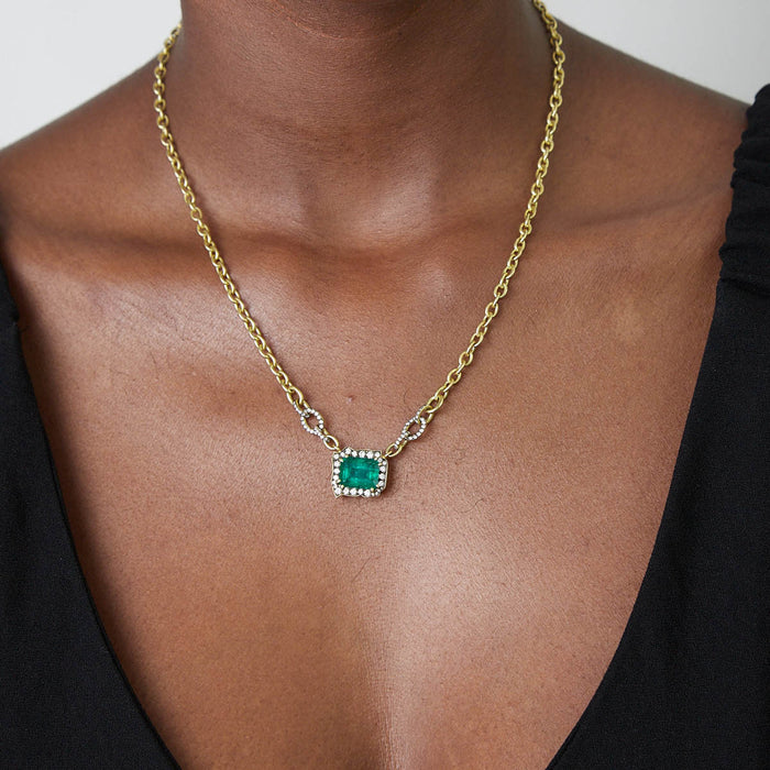 Brazilian Emerald Pendant Necklace