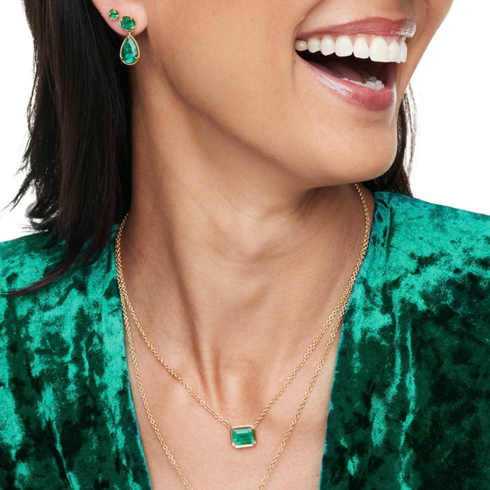 Emerald-cut Emerald Necklace