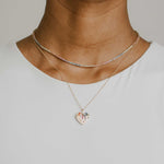 Scattered Multigem Heart Pendant Necklace